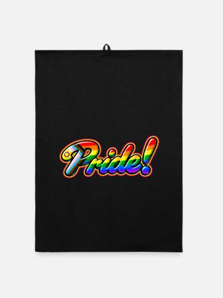 Pride-Progress-Intersex - Organic Geschirrtuch - Schwarz - Vorne