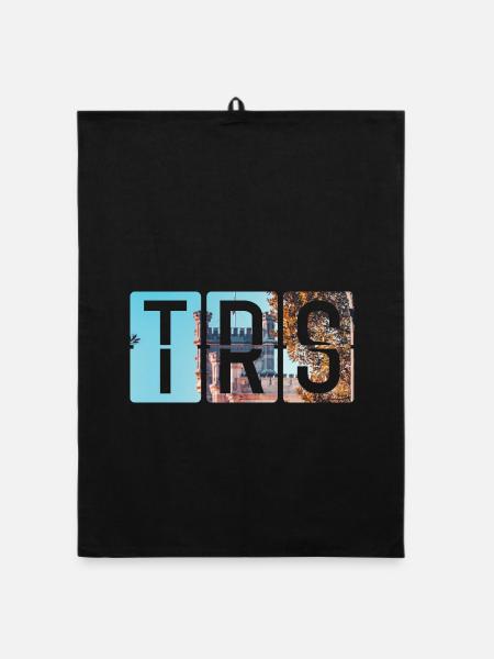 Flughafen Triest TRS - Organic Geschirrtuch - Schwarz