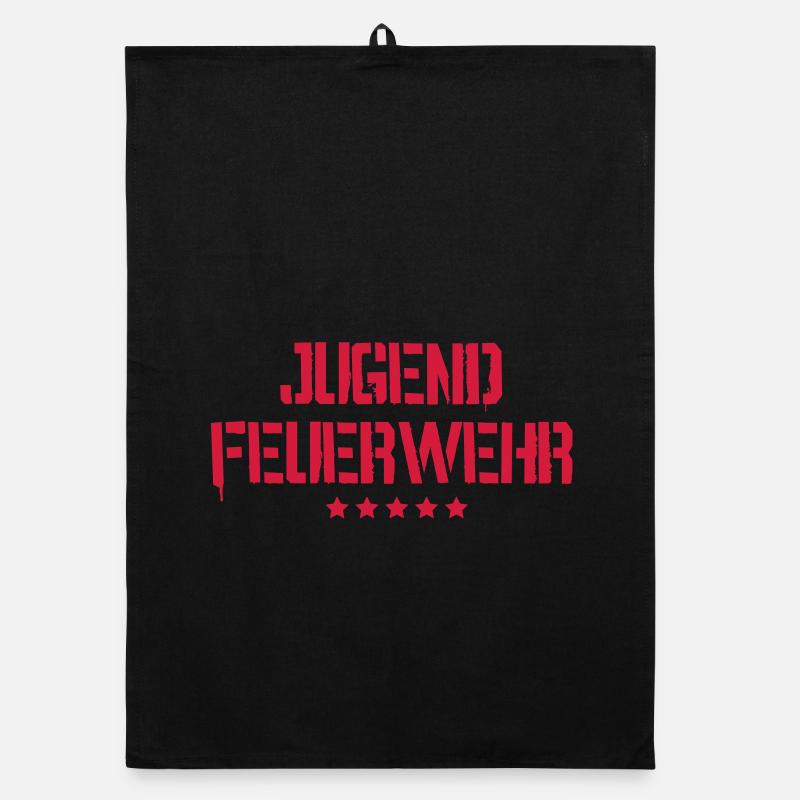 Young firefighters with star Organic dish towel