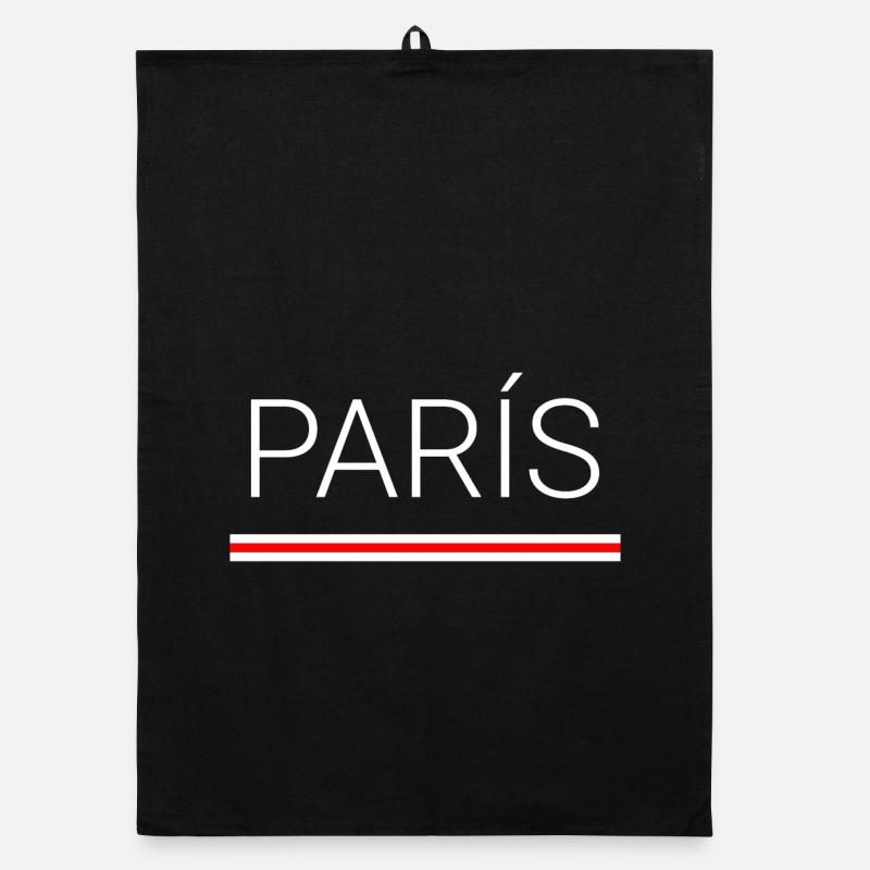 Paris (Paris) - Organic Geschirrtuch - Schwarz