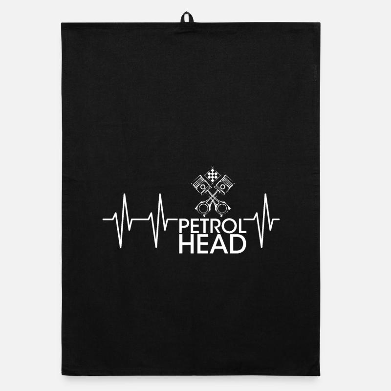 Petrol Head Heartbeat Pulse Engine Turbo Tuner Car Organic dish towel