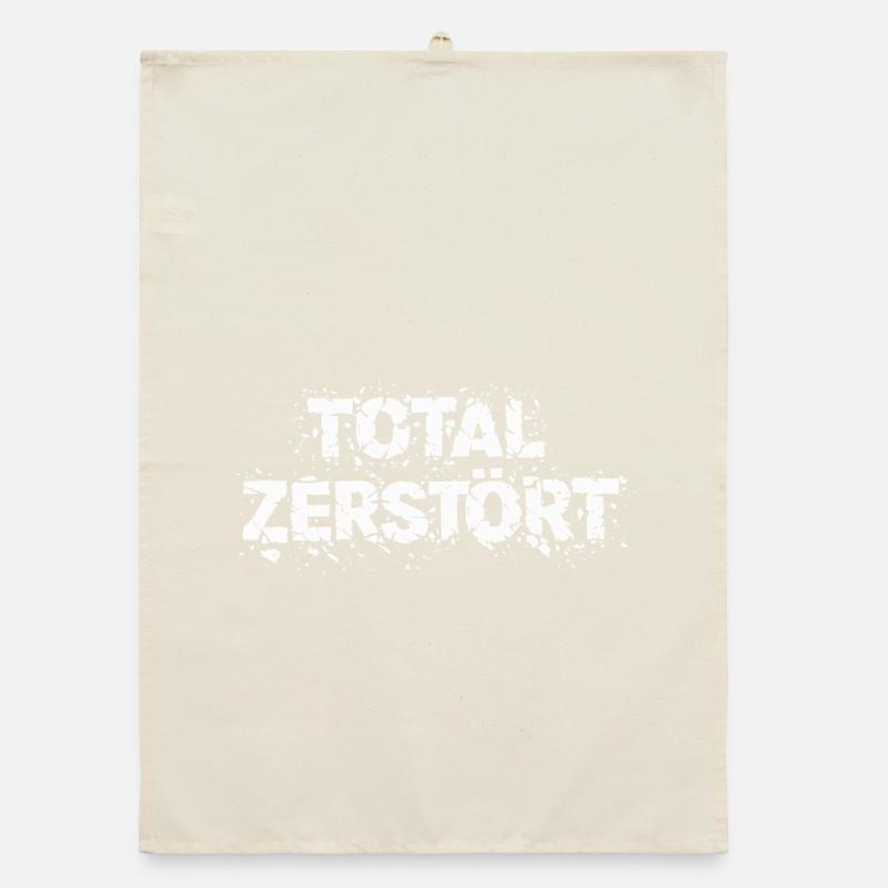 Totalement détruit - Déclaration de conception grunge Torchon bio