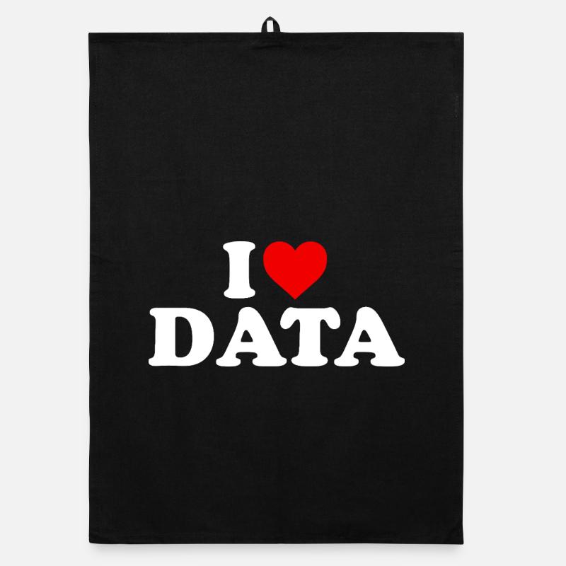 Ich liebe Daten – Herz Organic Geschirrtuch