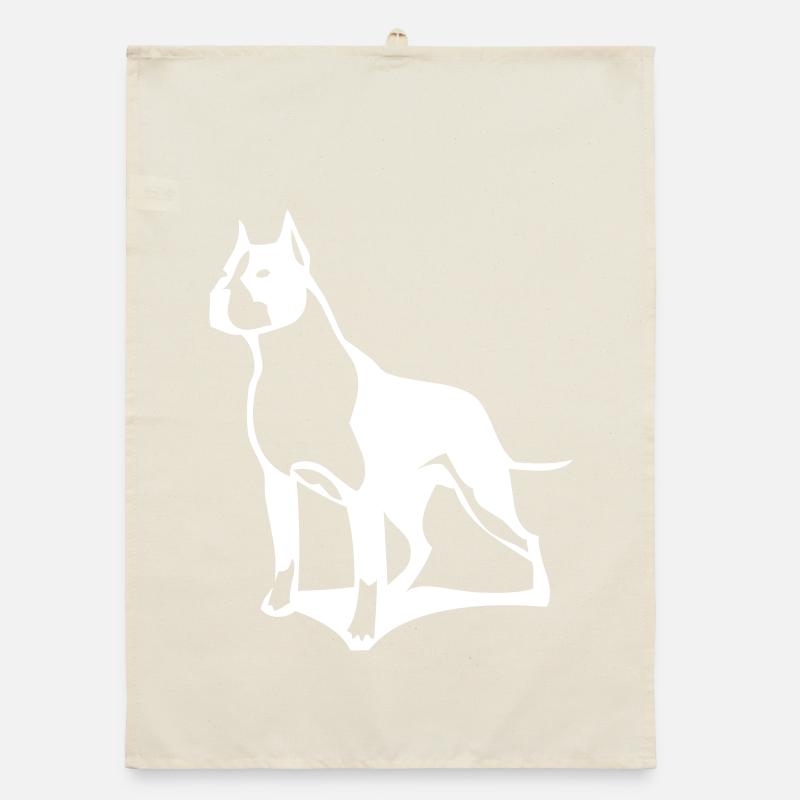 A pit bull that protects its territory Organic dish towel
