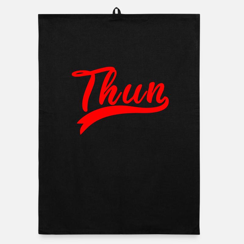 Thun Script Red Logo Organic dish towel