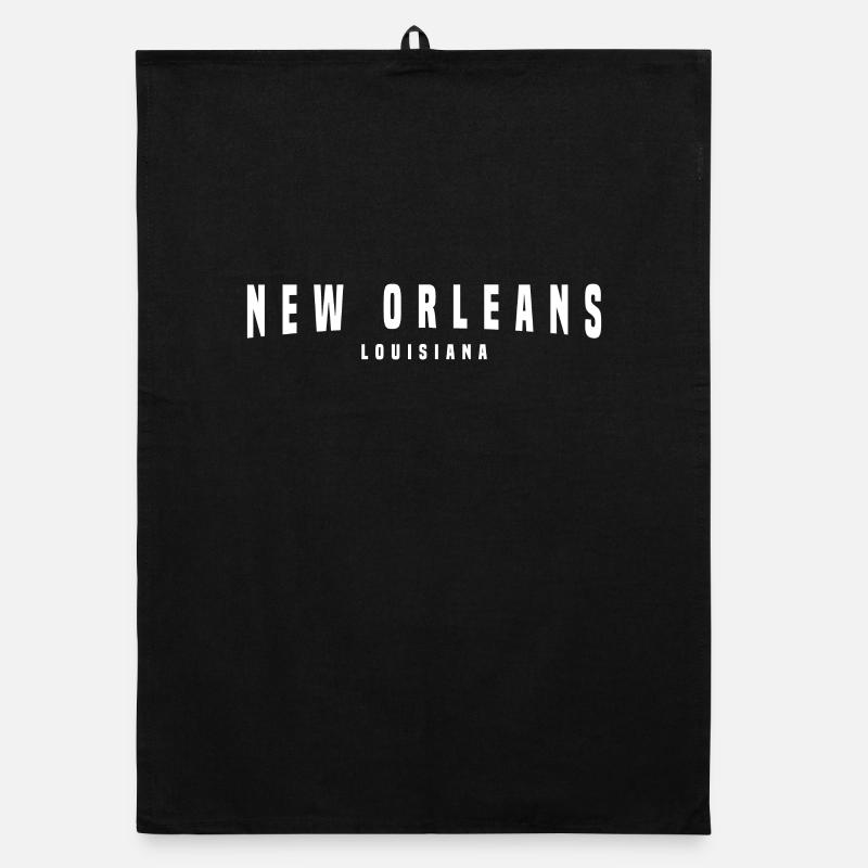 New Orleans Distressed Lettering Organic dish towel