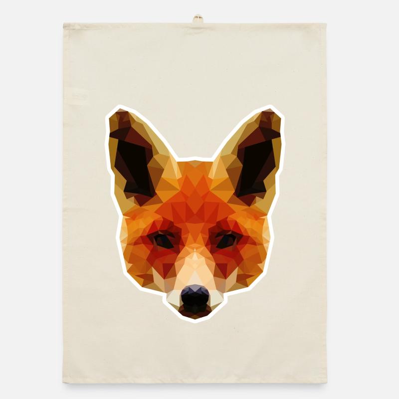 Oranger Polygonalfuchs Organic Geschirrtuch