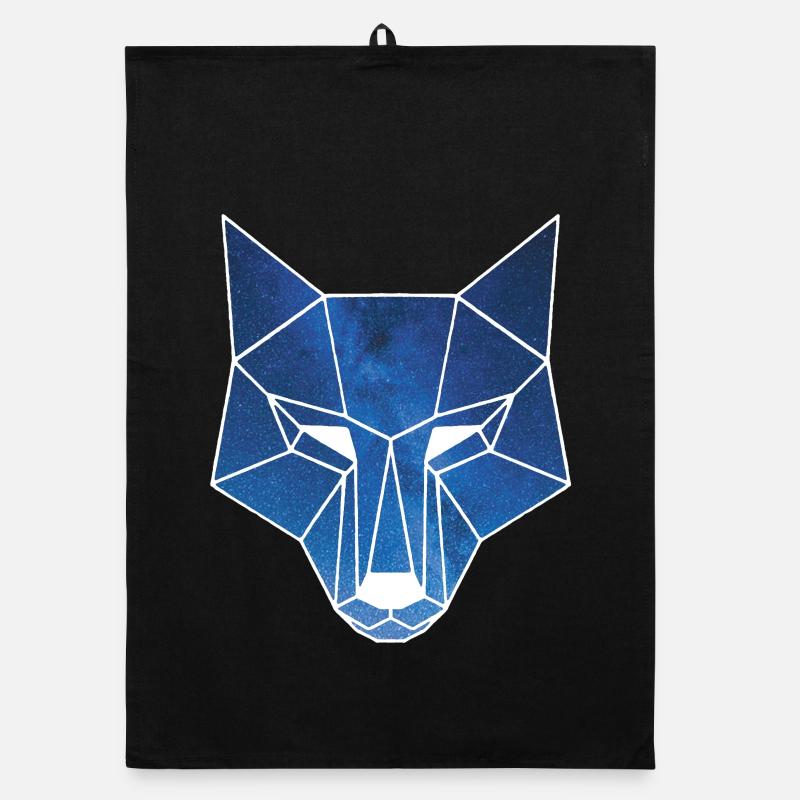 Weißer Wolf und Sternenhimmel Organic Geschirrtuch
