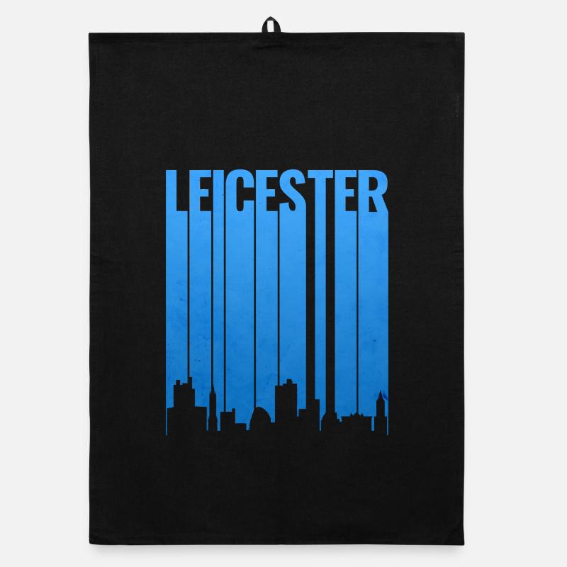Leicester Skyline Blau Gradient Organic Geschirrtuch