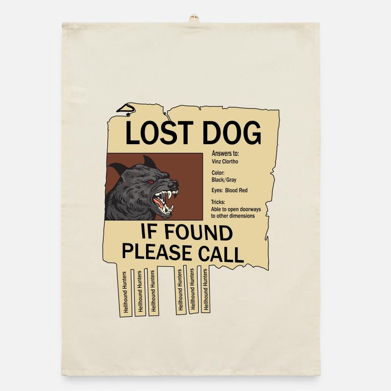 Missing Hellhound Organic dish towel