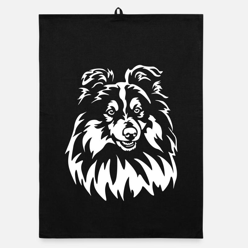 Sheltie Head « Black Edition » Torchon bio