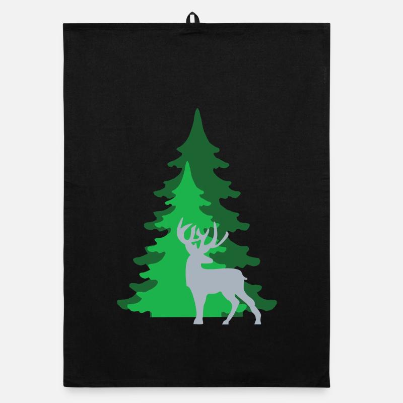 CHEVREUIL DANS LA FORÊT Torchon bio