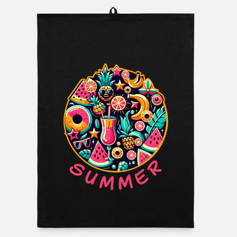 Sommerliche Farben Organic Geschirrtuch