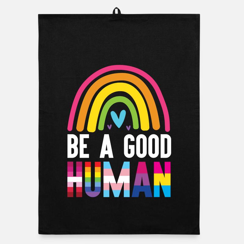 LGBT Pride Month - Sei ein guter Mensch - Organic Geschirrtuch - Schwarz