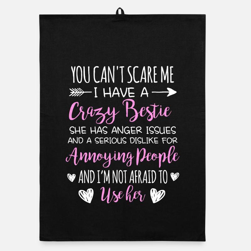 Crazy Bestie Sarkastisches Zitat-Design Organic Geschirrtuch