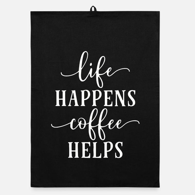 Coffee Motivational Typography Design Organic dish towel