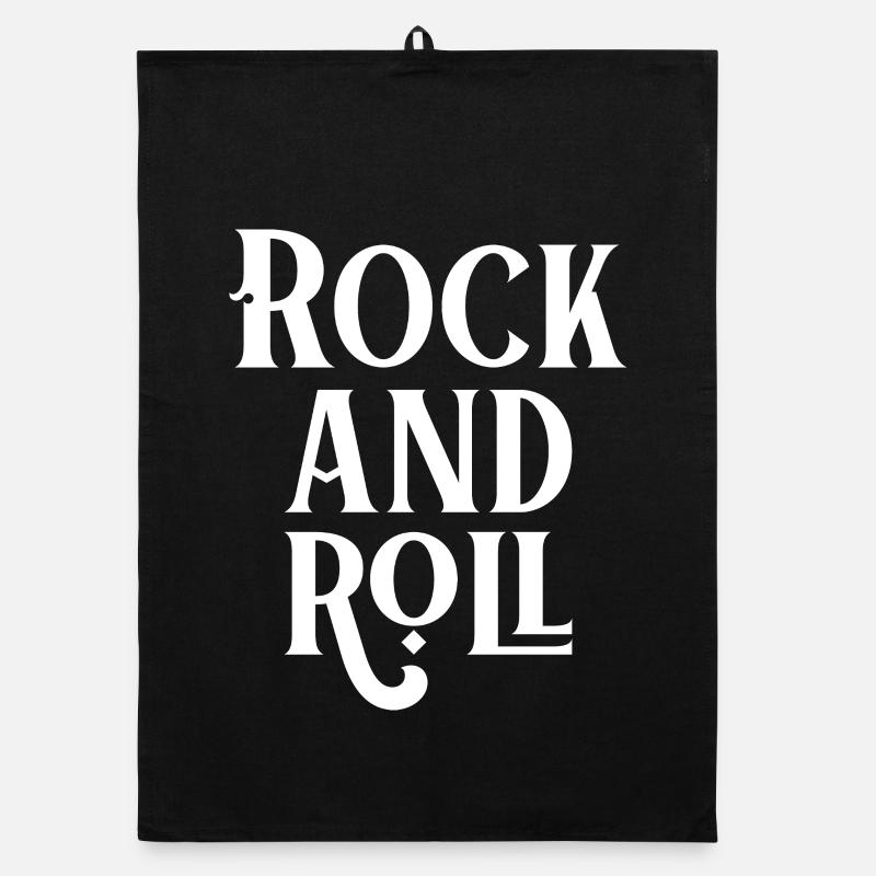 Vintage Rock and Roll Typography Design Organic dish towel