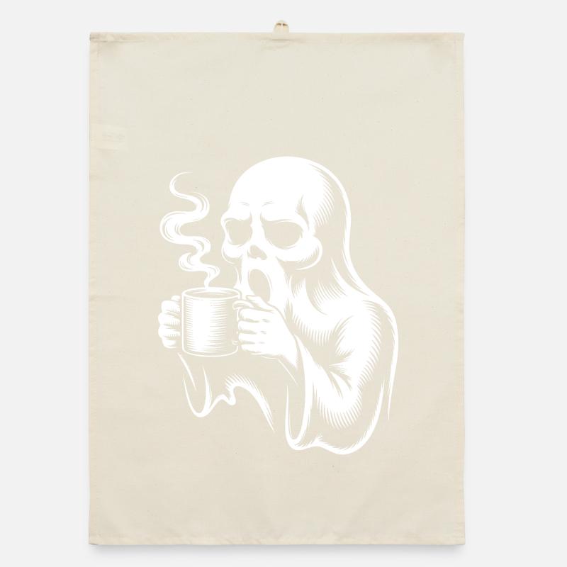 Coffee Ghost Morning Grouch Caffeine Organic dish towel