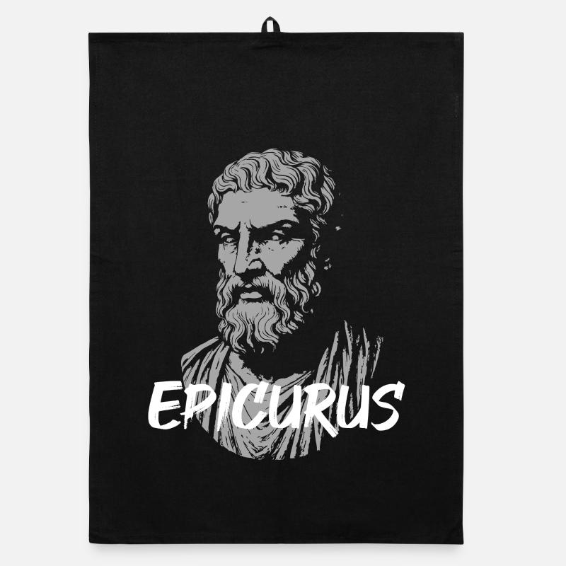 Epicurus Portrait in Bold Brushstyle Organic dish towel