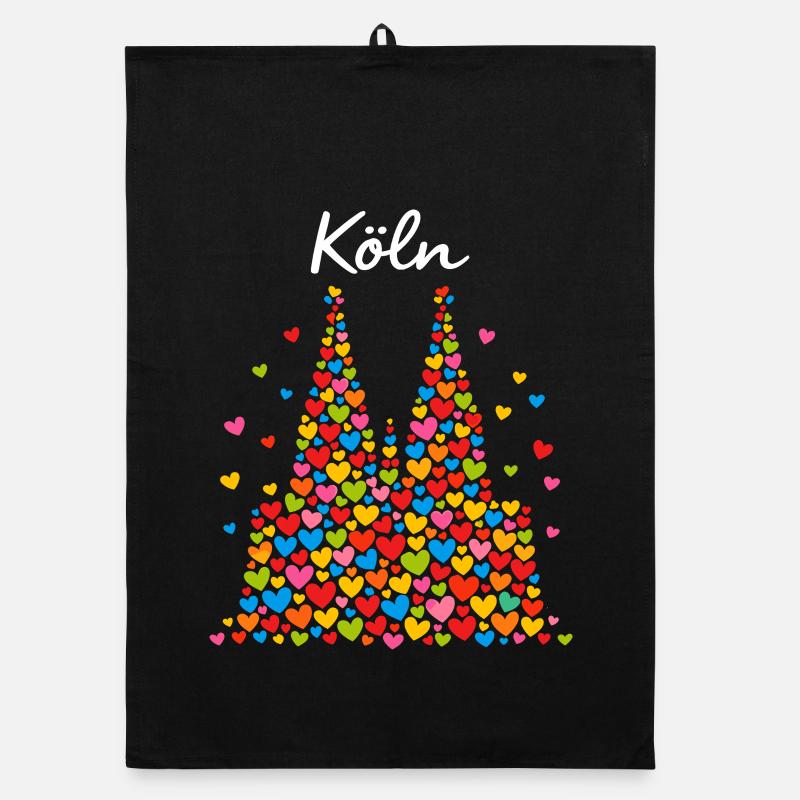 Cadeau de confettis Alaaf du Carnaval de Cologne Torchon bio