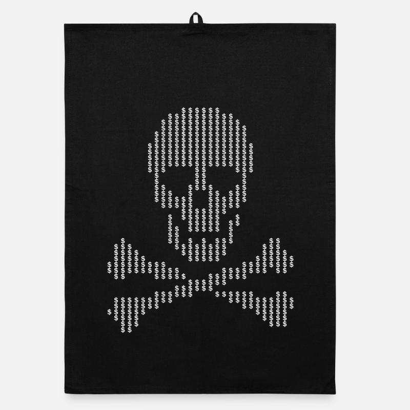 Skull Glyph Dot Crossbones Organic dish towel