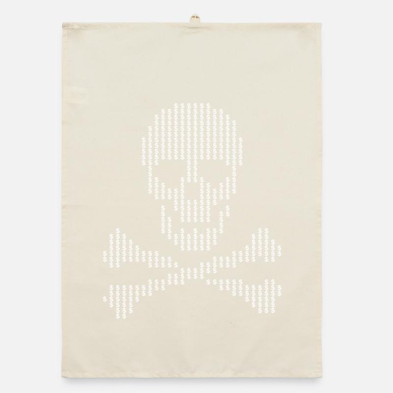 Skull Glyph Dot Crossbones Organic dish towel