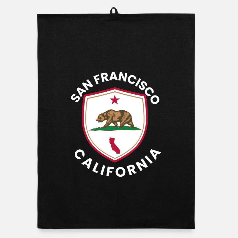 California Bear Flag Emblem Organic dish towel