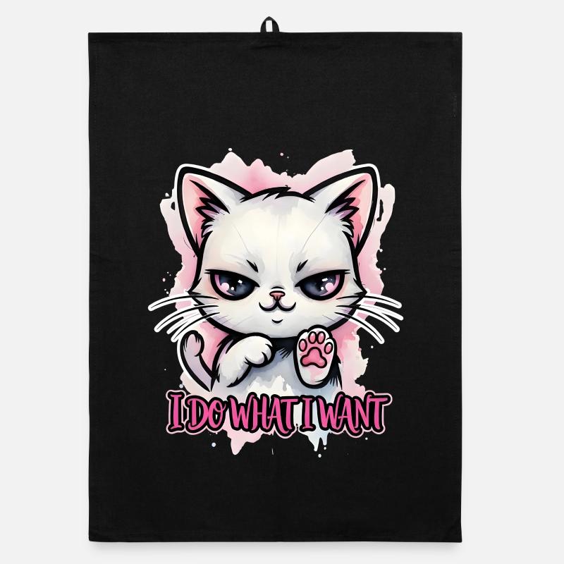 Vilain chat, je fais ce que je veux. Torchon bio