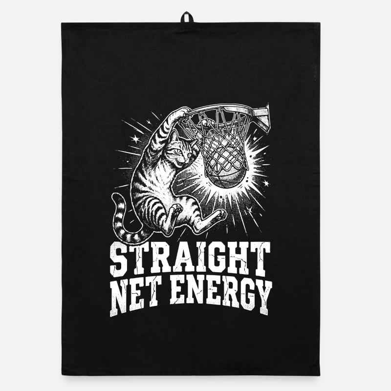 Cat,staright net energy,basketball,tabby cat ,funn Organic dish towel