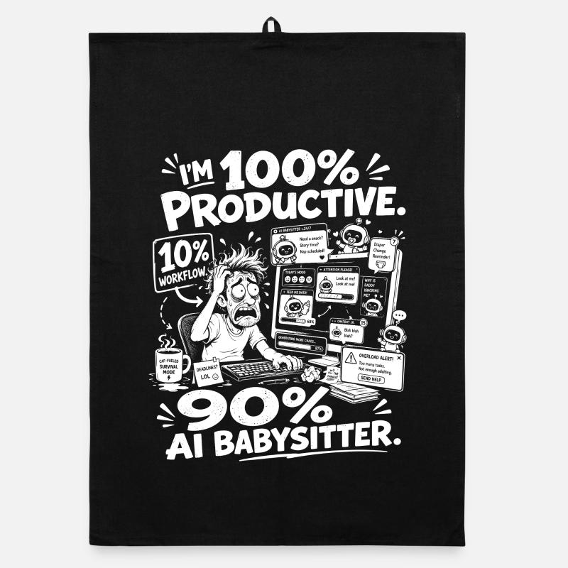 AI Babysitter Productive Chaos Organic dish towel