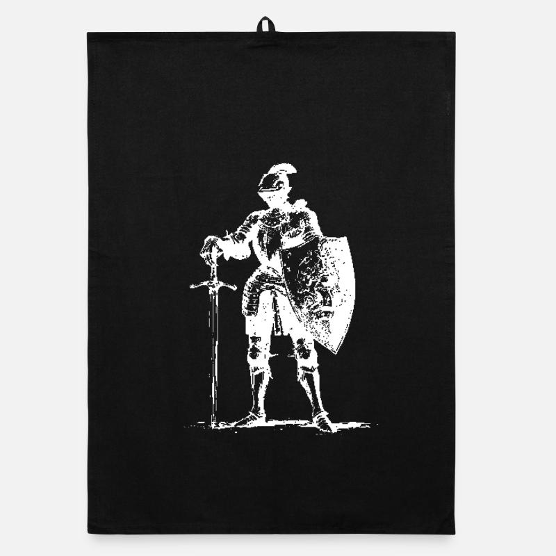 Knight in Armor with Shield Organic dish towel