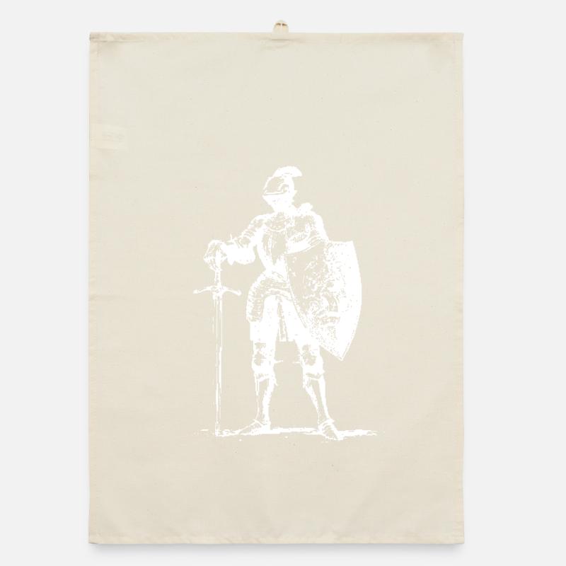 Knight in Armor with Shield Organic dish towel