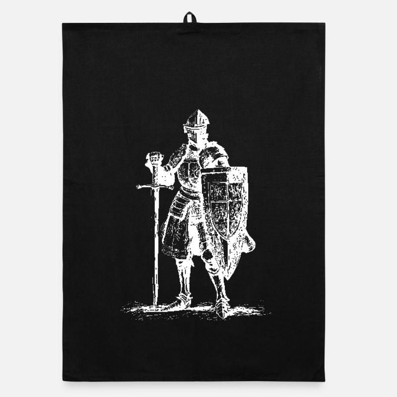 Silhouette de chevalier en armure de plates Torchon bio