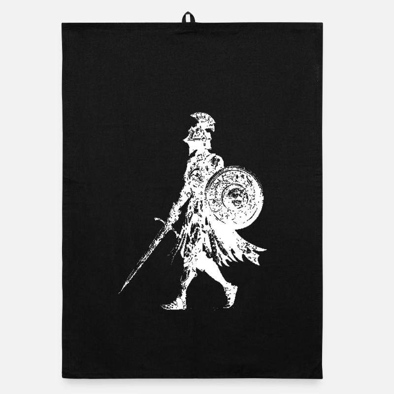 Knight Silhouette Shield Sword Organic dish towel