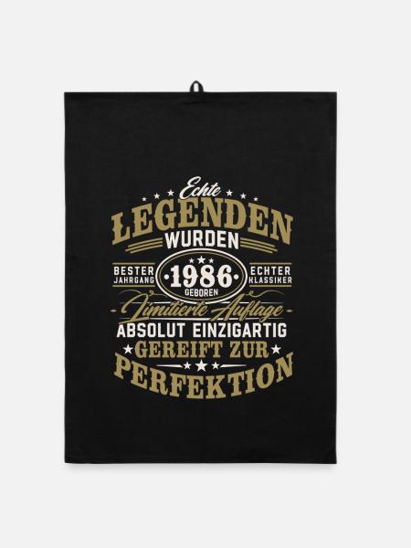 1986 Jahrgang geboren Legenden Vintage Geburtstag - Organic Geschirrtuch - Schwarz - Vorne