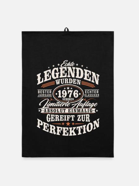1976 Jahrgang Vintage Geburtstag Geschenk Retro - Organic Geschirrtuch - Schwarz - Vorne