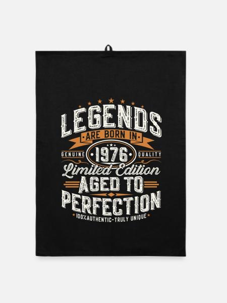 1976 Vintage Vintage Birthday Gift Retro - Organic dish towel - black - Front