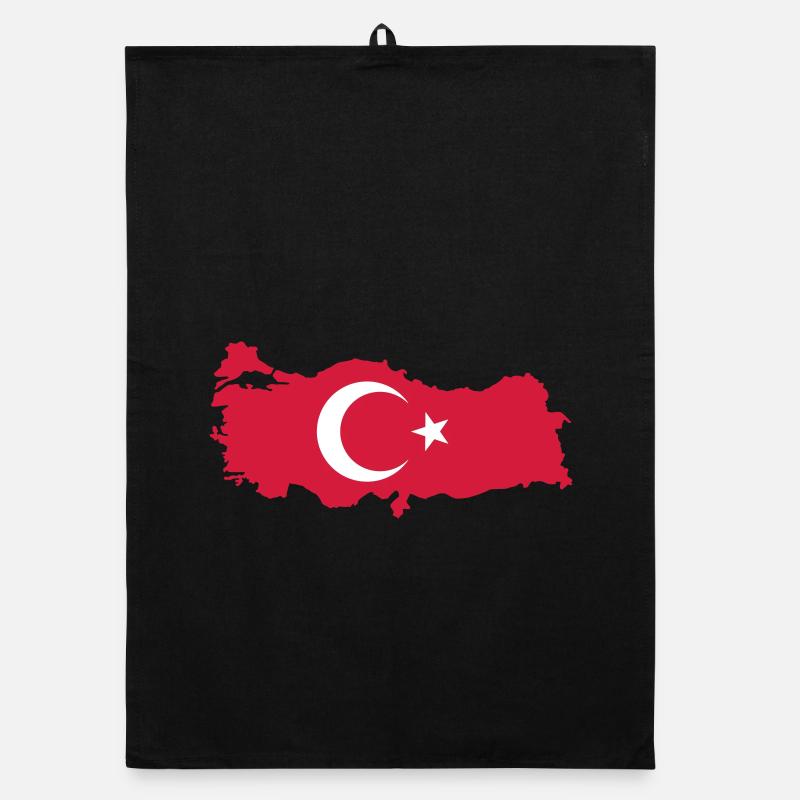 Turkey Map Flag Organic dish towel