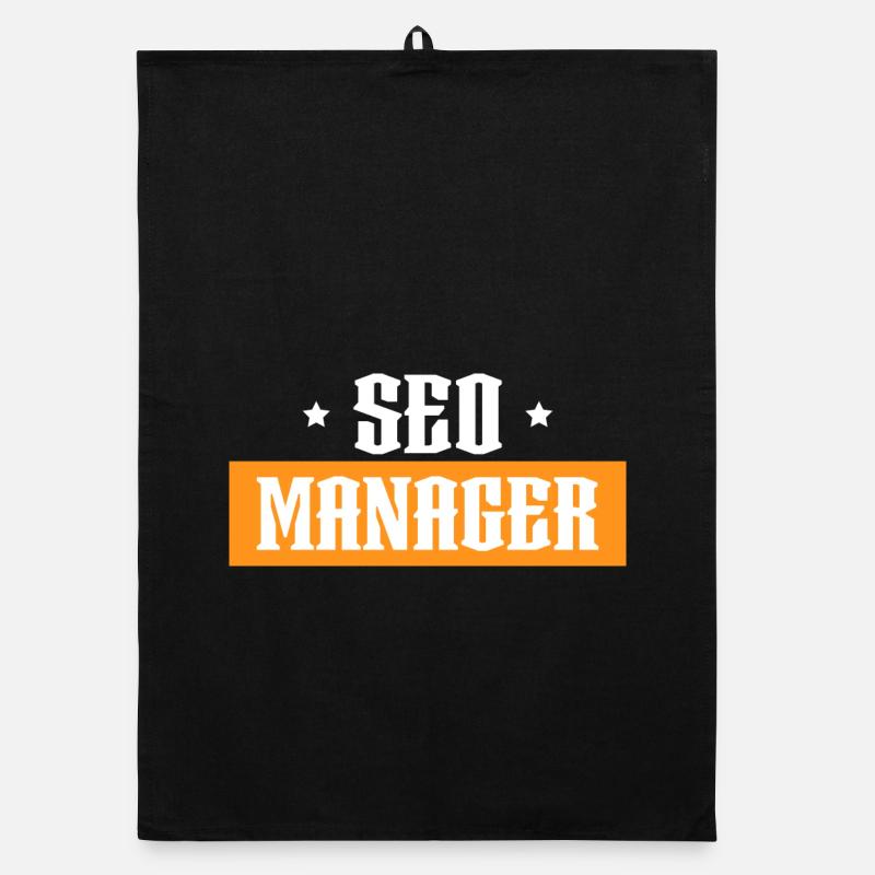 SEO Manager orange tshirt black Organic dish towel