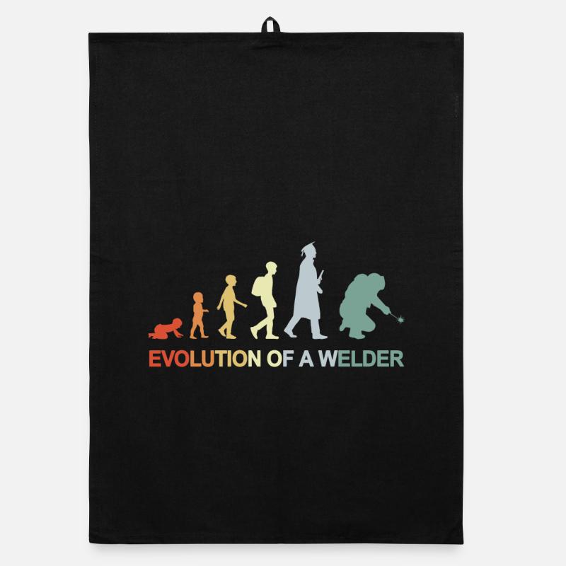 Vintage Welding Evolution Organic dish towel