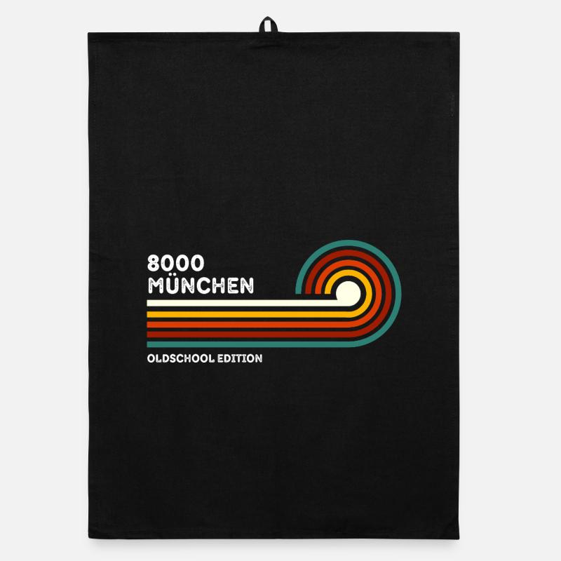 Chemise rétro Munich 8000 Code postal Souvenir Bavière années 70 Torchon bio