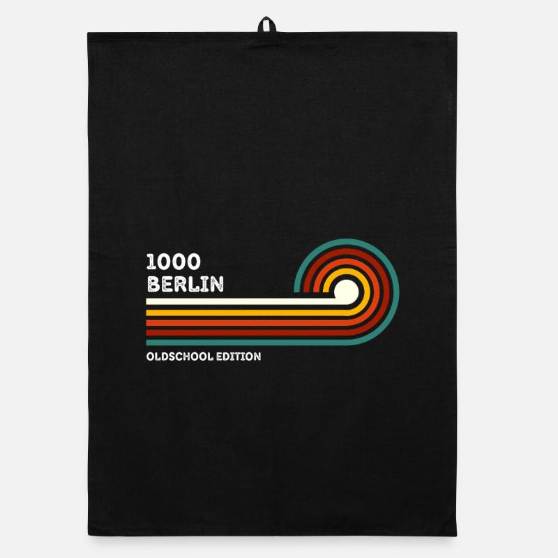 Berlin Retro Shirt Zip Code 1000 Zip Code Souvenir Organic dish towel