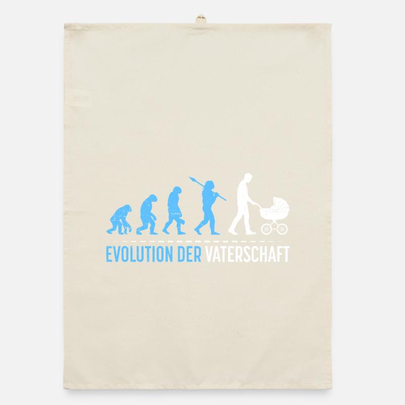Werdender Vater EVOLUTION DER VATERSCHAFT Lustig Organic Geschirrtuch