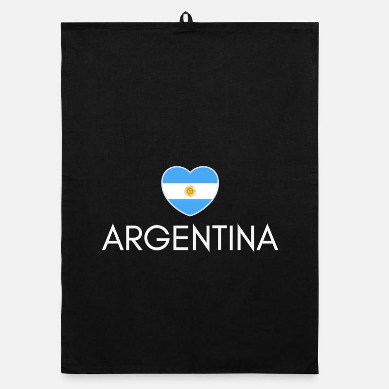 Cœur avec le drapeau argentin, j’aime l’Argentine Torchon bio
