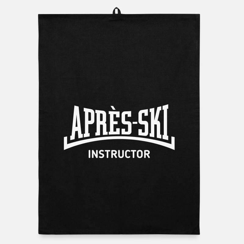 Après-Ski Instructor (Concave / Après Ski / B) - Organic dish towel - black