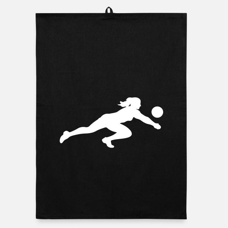 Volleyball Silhouette Organic Geschirrtuch
