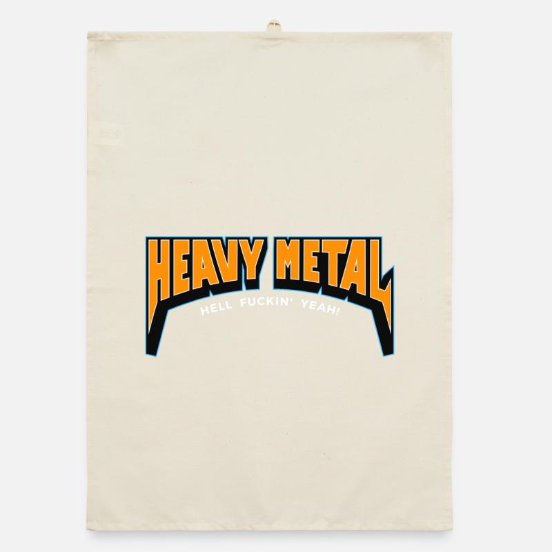 Heavy Metal Hell Yeah Text Logo Organic dish towel