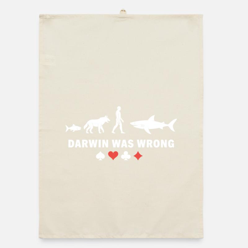 Poker Evolution Darwin Was Wrong Shark Card Game Organic dish towel