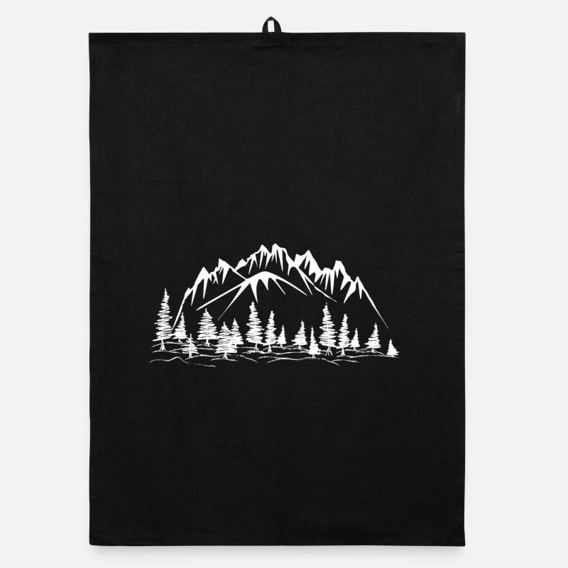 Berglandschaft mit Nadelbäumen Organic Geschirrtuch