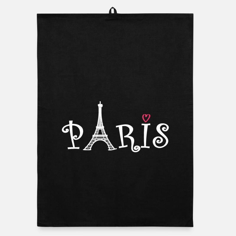 Paris (Paris) - Organic Geschirrtuch - Schwarz